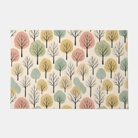 Minimalistische Herfst Tree Pattern Pastel Herfstb Deurmat (Voorkant)