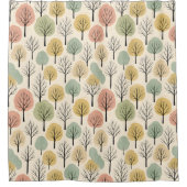 Minimalistische Herfst Tree Pattern Pastel Herfstb Douchegordijn (Voorkant)