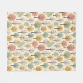 Minimalistische Herfst Tree Pattern Pastel Herfstb Fleece Deken (Voorkant (Horizontaal))