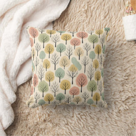Minimalistische Herfst Tree Pattern Pastel Herfstb Kussen