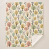 Minimalistische Herfst Tree Pattern Pastel Herfstb Sherpa Deken (Voorkant)