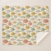 Minimalistische Herfst Tree Pattern Pastel Herfstb Sherpa Deken (Voorkant (horizontaal))