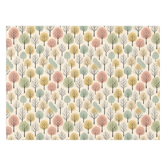 Minimalistische Herfst Tree Pattern Pastel Herfstb Tafelkleed (Voorkant (Horizontaal))