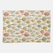 Minimalistische Herfst Tree Pattern Pastel Herfstb Theedoek (Horizontaal)