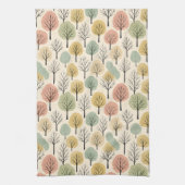 Minimalistische Herfst Tree Pattern Pastel Herfstb Theedoek (Verticaal)