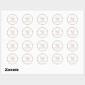 Minimalistische herfst wilde bloemen bruiloft ronde sticker (Vel)