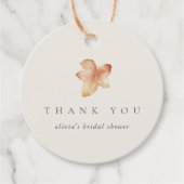 Minimalistische Herfstblad Bedankt Bedankjes Labels (Voorkant)