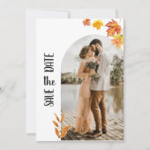 Minimalistische herfstbladeren, 2 foto Save the Da Kaart (Voorkant)