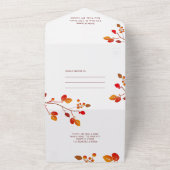 Minimalistische herfstbladeren trouwuitnodiging al all in one uitnodiging (Buitenkant)