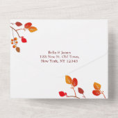 Minimalistische herfstbladeren trouwuitnodiging al all in one uitnodiging (Achterkant)