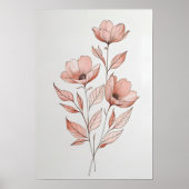 Minimalistische herfstbloesems poster (Voorkant)