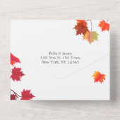 Minimalistische herfstboom bruiloft All in One uit All In One Uitnodiging (Achterkant)