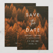 Minimalistische herfstbossen Save the Date (Voorkant / Achterkant)