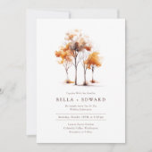 Minimalistische herfstbruiloft kaart (Voorkant)