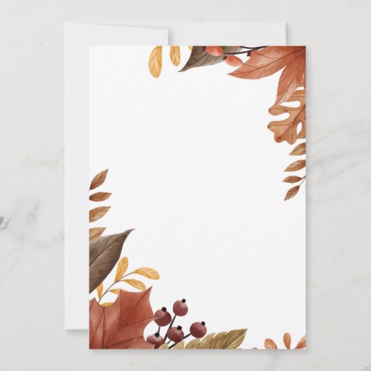 Minimalistische herfstkleuren Huwelijk Kaarten  (Achterkant)