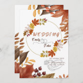 Minimalistische herfstkleuren Huwelijk Kaarten  (Voorkant / Achterkant)