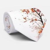Minimalistische herfstloof witte stropdas (Opgerold)