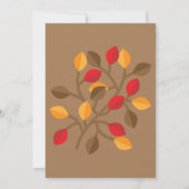 Minimalistische herfstval laat Baby shower achter Kaart (Achterkant)