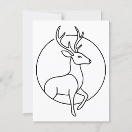 Minimalistische hertenlijn kunst – Bosdier kunst Briefkaart