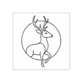 Minimalistische hertenlijn kunst – Bosdier kunst Rubberstempel (Afrduk)