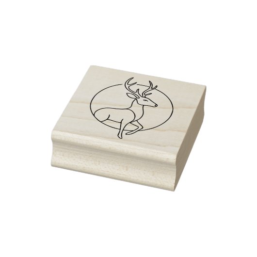 Minimalistische hertenlijn kunst – Bosdier kunst Rubberstempel (Stempel)