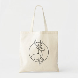 Minimalistische hertenlijn kunst – Bosdier kunst Tote Bag