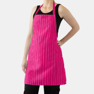 Minimalistische hete roze witte verticale strepen schort
