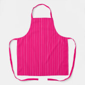 Minimalistische hete roze witte verticale strepen schort (Voorkant)