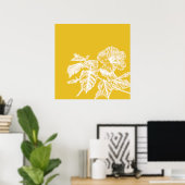Minimalistische Hibiscus Bloemlijnkunst Poster (Thuiskantoor)