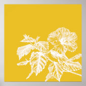 Minimalistische Hibiscus Bloemlijnkunst Poster (Voorkant)