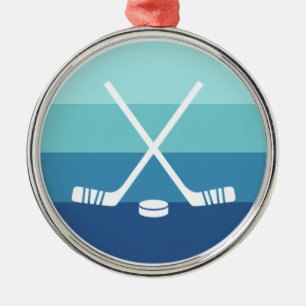 Minimalistische Hockeysticks Metalen Ornament