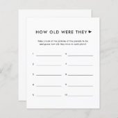 Minimalistische 'Hoe oud waren ze' baby shower spe (Voorkant / Achterkant)