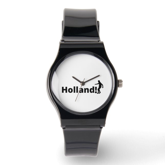 Minimalistische Holland Silhouette Sportieve Trots Horloge (Voorkant)