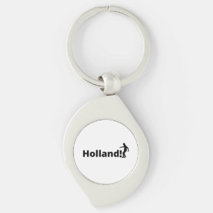 Minimalistische Holland Silhouette Sportieve Trots Sleutelhanger