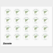 Minimalistische Holly Branches Handgemaakte Zaken Ronde Sticker (Vel)