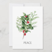 Minimalistische Holly Vrede Feestdagenkaart (Voorkant)