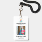 Minimalistische Homeschool Student ID Badge met Fo (Voorzijde met lanyard)