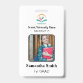 Minimalistische Homeschool Student ID Badge met Fo (Voorzijde)