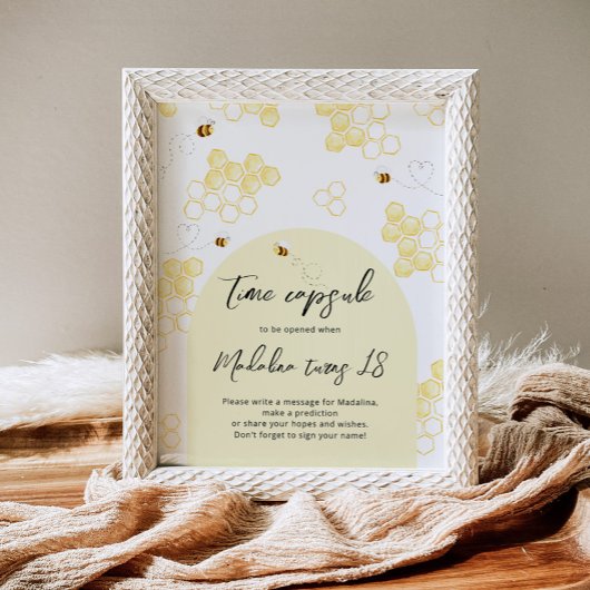 Minimalistische hommel bijentijd capsule verjaarda poster