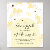 Minimalistische hommel bijentijd capsule verjaarda poster (Voorkant)