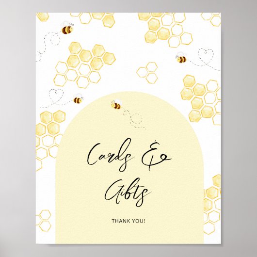 Minimalistische hommel Kaarten en cadeaus verjaard Poster (Voorkant)