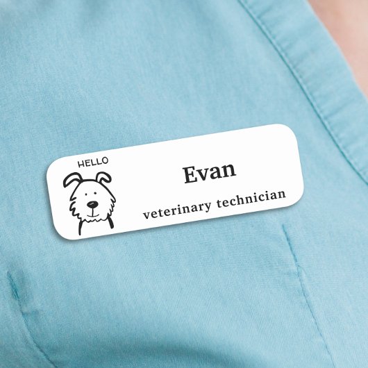 Minimalistische Hond Dierenarts Assistent Naamplaatje