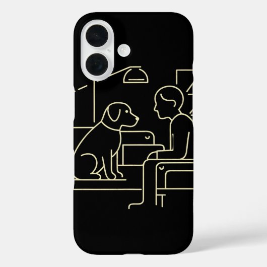 Minimalistische hond en menselijke lijnkunst - mod Case-Mate iPhone case (Achterkant)