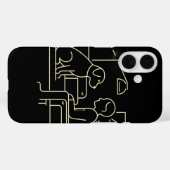 Minimalistische hond en menselijke lijnkunst - mod Case-Mate iPhone case (Achterkant (horizontaal))