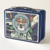 Minimalistische hond in de ruimte | Grappig & Scha (Achterkant)