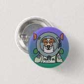 Minimalistische hond in de ruimte | Grappig & Scha Ronde Button 3,2 Cm (Voorkant /achterkant)