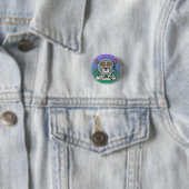Minimalistische hond in de ruimte | Grappig & Scha Ronde Button 3,2 Cm (In situ)