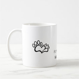 Minimalistische hond kat poot hart aangepaste naam koffiemok