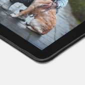 Minimalistische hond mama vader twee foto collage bureaumat (Hoek)