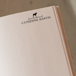 Minimalistische hond uit de bibliotheek van, boek rubberstempel